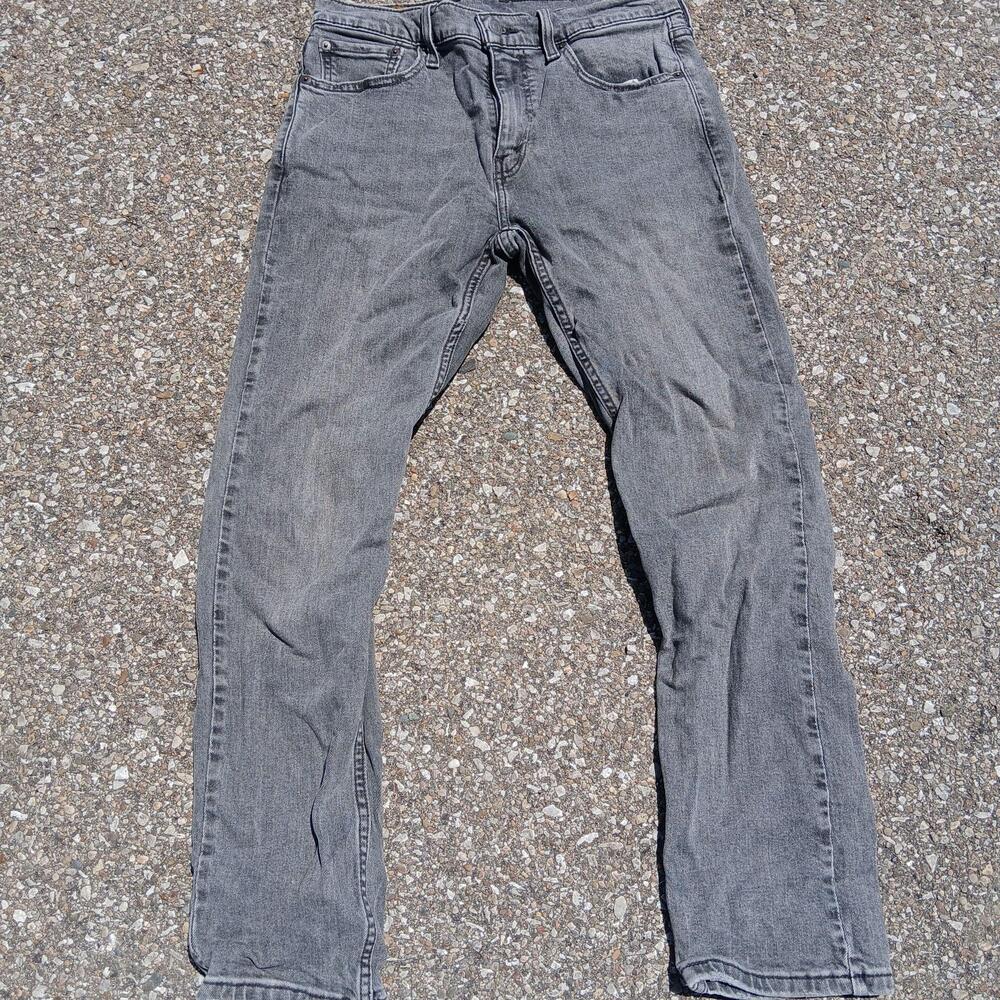 Levis 502 Jeans Mens 29x30 Gray Stone Wash Regular Fit Tapered Leg Denim Pants